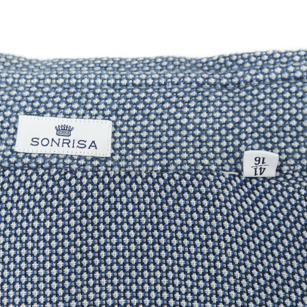 [Used] SONRISA Cotton Wide Collar Casual Shirt Navy x White [Size 41] [NVY] [S/S/A/W] [Condition Rank C] [Men&