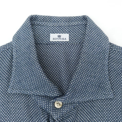 [Used] SONRISA Cotton Wide Collar Casual Shirt Navy x White [Size 41] [NVY] [S/S/A/W] [Condition Rank C] [Men&