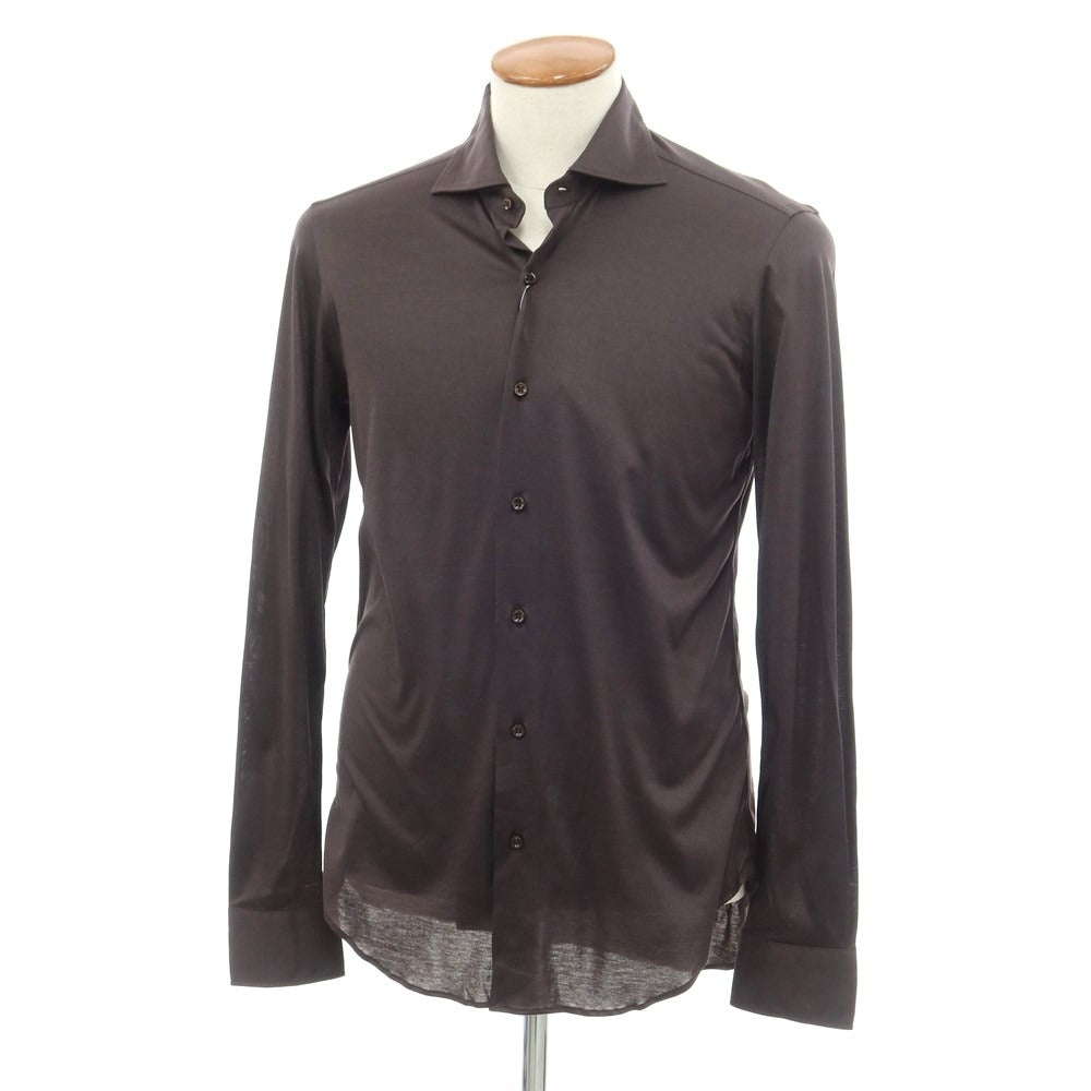 [Used] GIANGI Cotton Wide Collar Casual Shirt Dark Brown [Size 39] [BRW] [S/S/A/W] [Condition Rank B] ​​[Men&