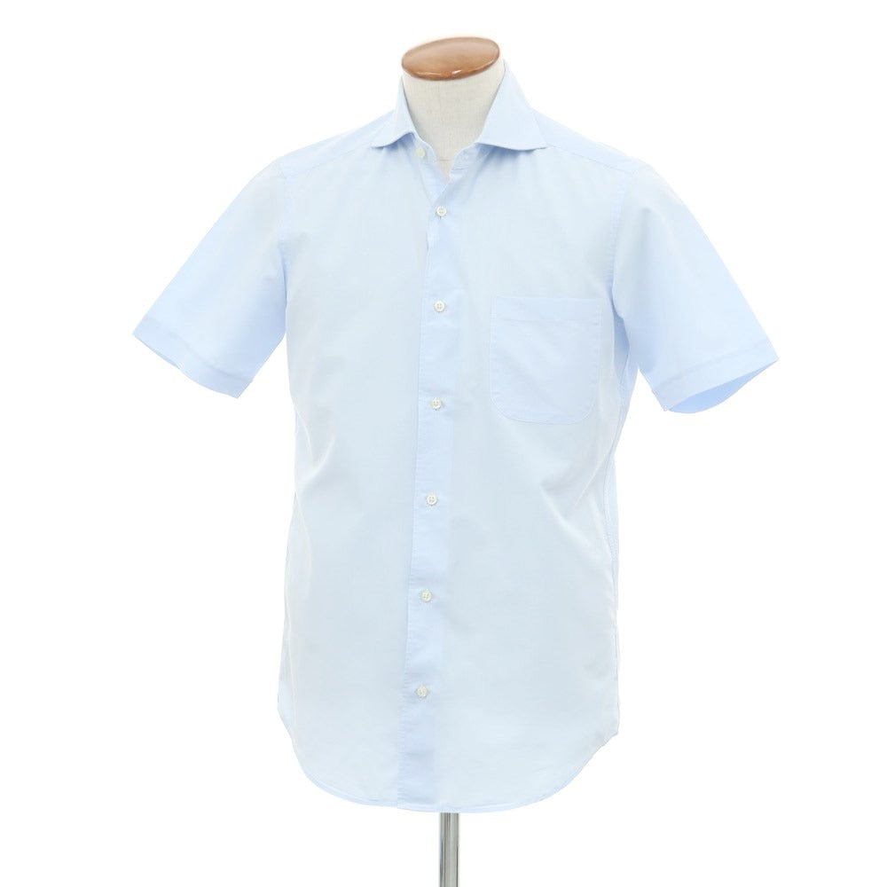 [Used] FAIRFAX Cotton polyester horizontal collar short sleeve shirt sax blue [Size M] [BLU] [S/S] [Condition rank C] [Men&