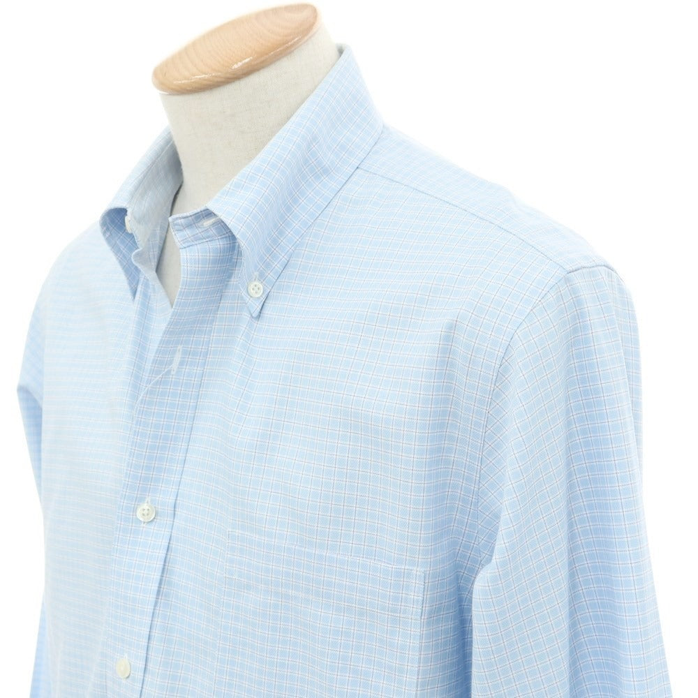 [Used] Brooks Brothers Cotton Check Button-down Casual Shirt Blue x White [Size 15-31] [BLU] [S/S/A/W] [Condition Rank C] [Men&