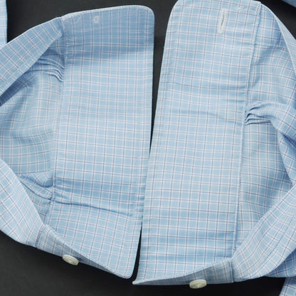 [Used] Brooks Brothers Cotton Check Button-down Casual Shirt Blue x White [Size 15-31] [BLU] [S/S/A/W] [Condition Rank C] [Men&