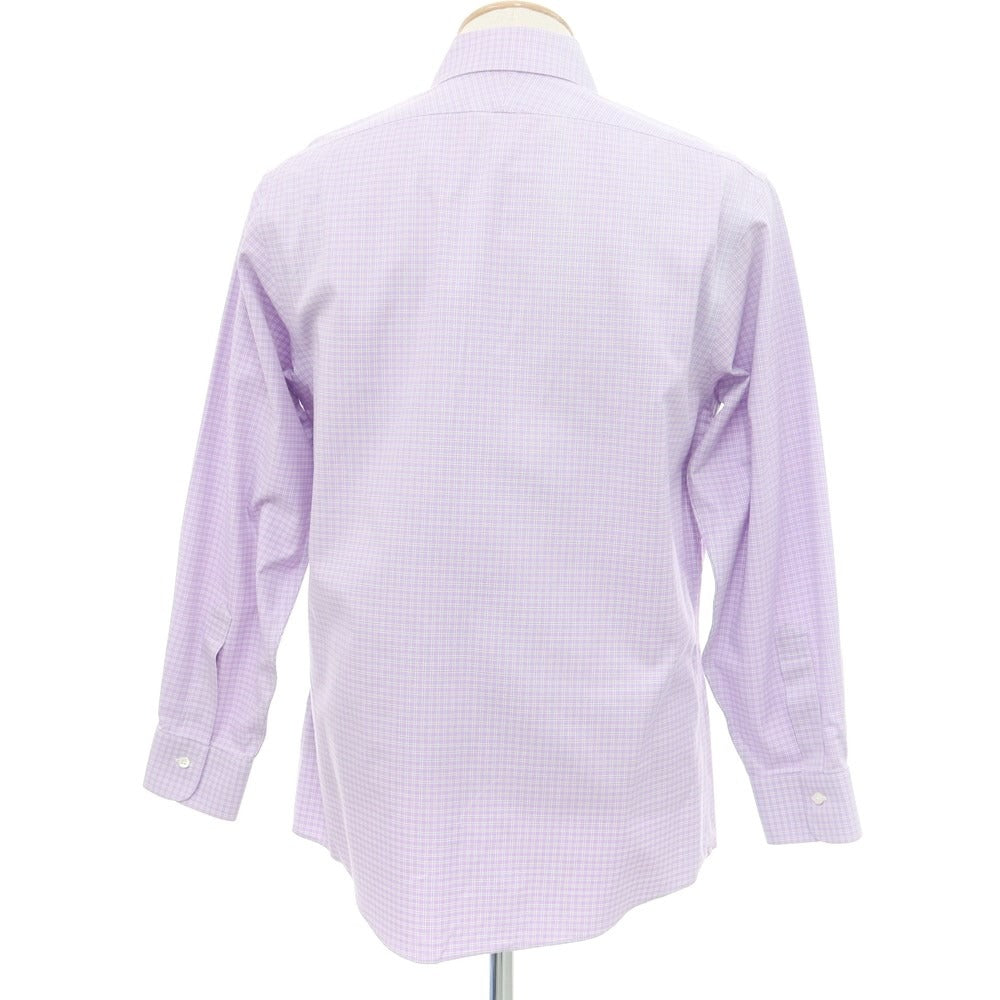 [Used] Brooks Brothers Cotton Check Button-down Casual Shirt Purple x White [Size 15-31] [PUP] [S/S/A/W] [Condition Rank B] ​​[Men&