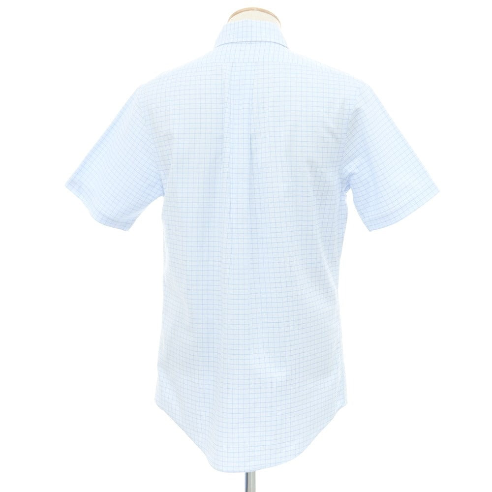 [Used] Brooks Brothers Cotton Check Button-down Short Sleeve Shirt Light Blue x Blue [Size 15] [BLU] [S/S] [Condition Rank C] [Men&