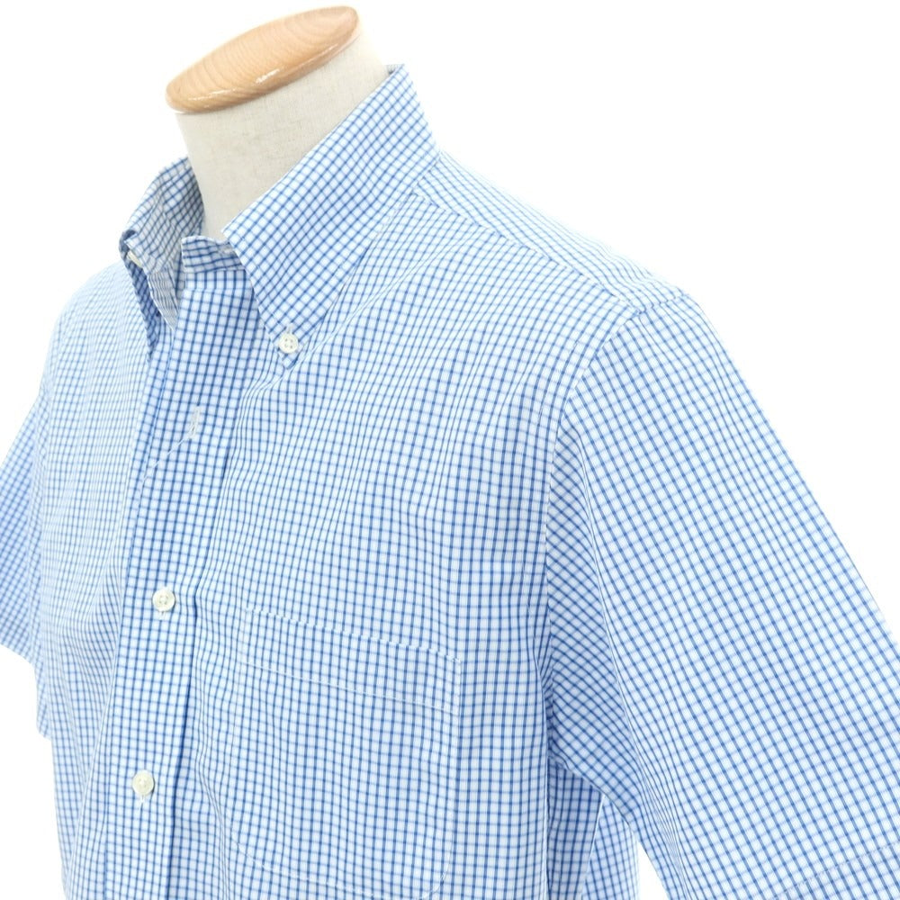 [Used] Brooks Brothers Cotton Check Button-down Short Sleeve Shirt Blue x White [Size 15] [BLU] [S/S] [Condition Rank C] [Men&