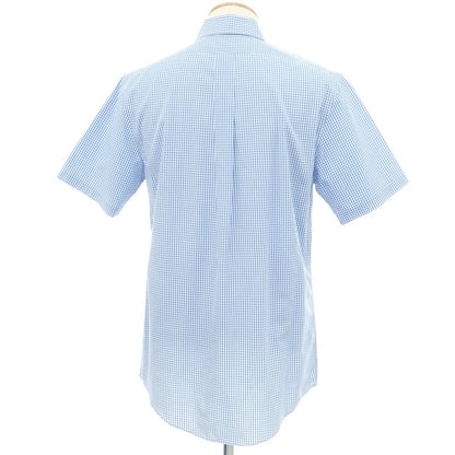 [Used] Brooks Brothers Cotton Check Button-down Short Sleeve Shirt Blue x White [Size 15] [BLU] [S/S] [Condition Rank C] [Men&