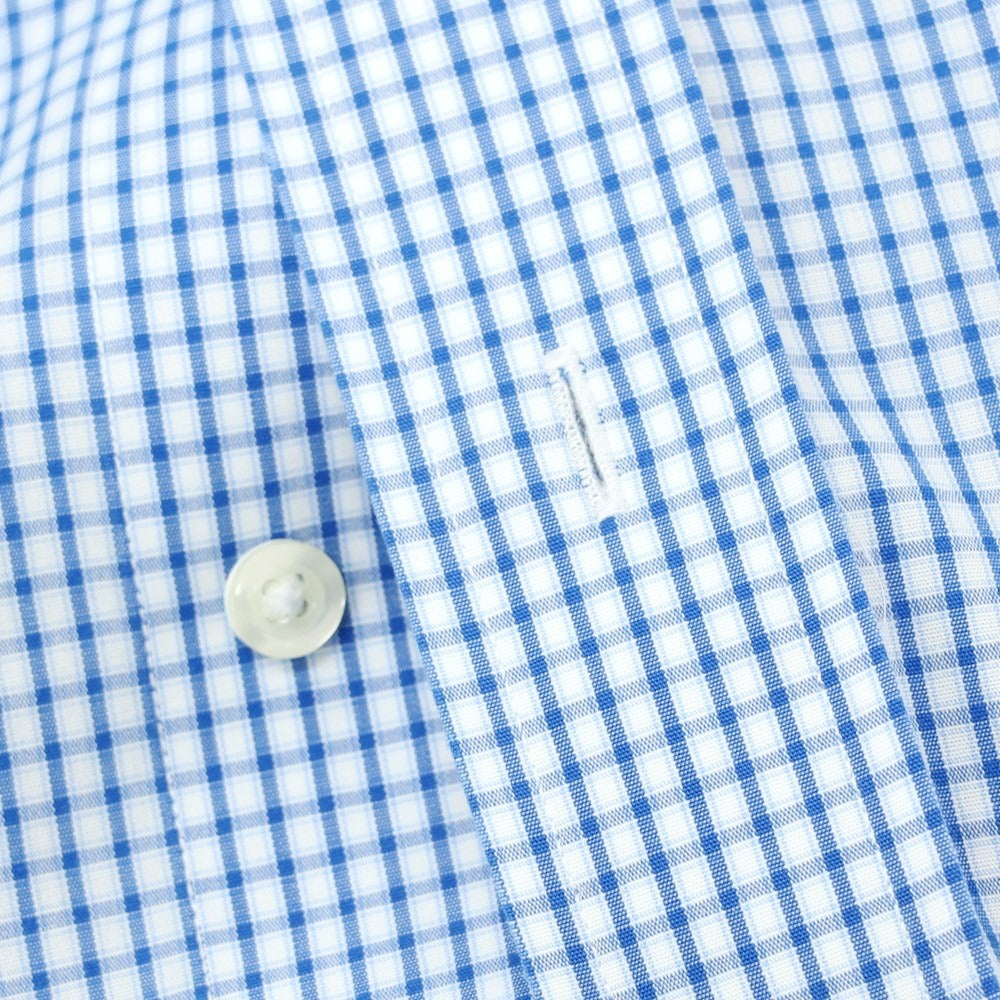 [Used] Brooks Brothers Cotton Check Button-down Short Sleeve Shirt Blue x White [Size 15] [BLU] [S/S] [Condition Rank C] [Men&