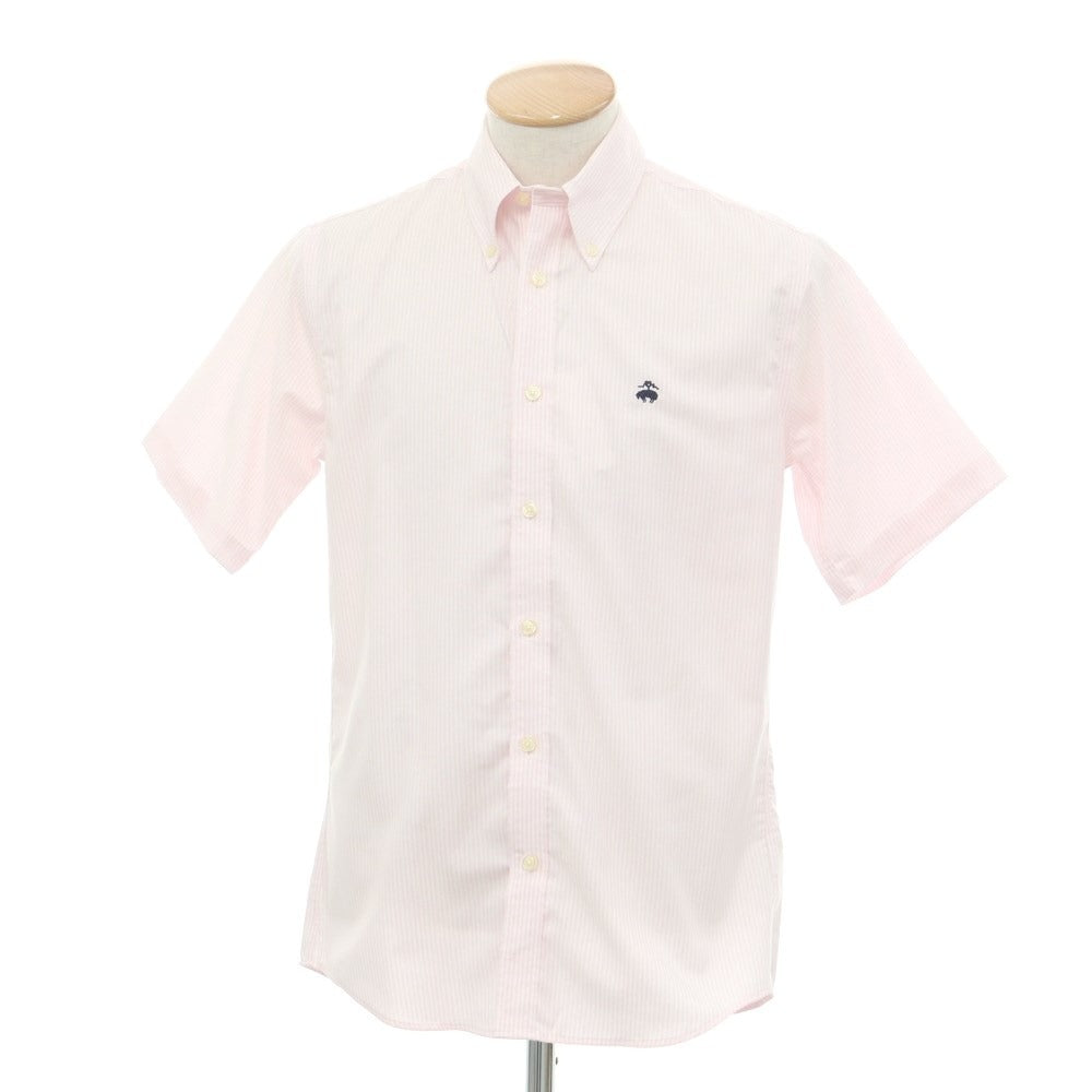 [Used] Brooks Brothers Cotton Striped Button-down Short Sleeve Shirt Pink x White [Size S] [PNK] [S/S] [Condition Rank C] [Men&