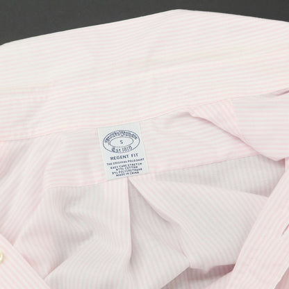 [Used] Brooks Brothers Cotton Striped Button-down Short Sleeve Shirt Pink x White [Size S] [PNK] [S/S] [Condition Rank C] [Men&