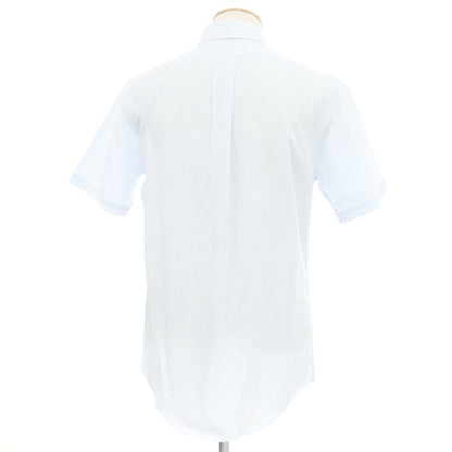 [Used] Brooks Brothers Cotton Striped Button-down Short Sleeve Shirt Blue x White [15] [Condition Rank C] [Men&