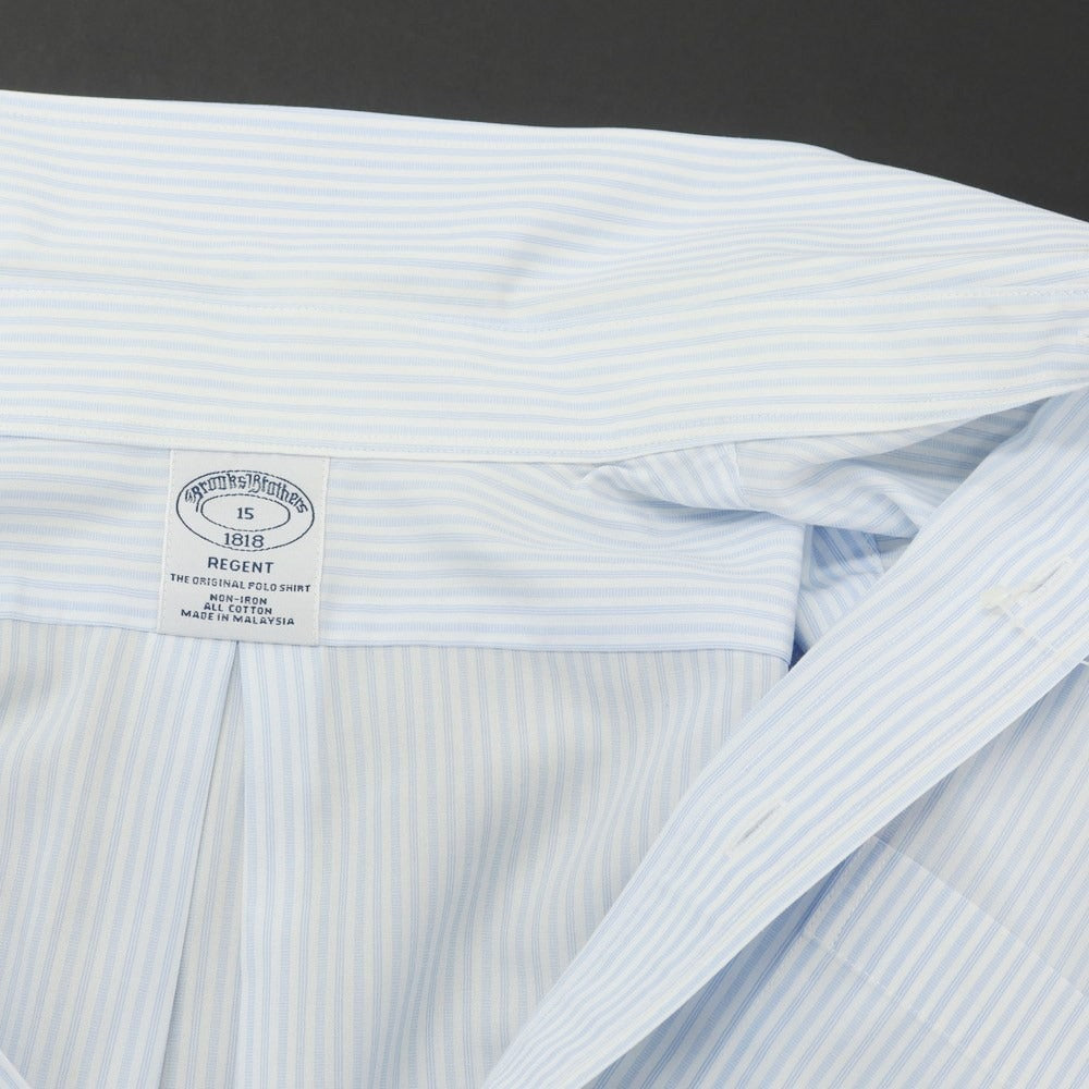 [Used] Brooks Brothers Cotton Striped Button-down Short Sleeve Shirt Blue x White [15] [Condition Rank C] [Men&