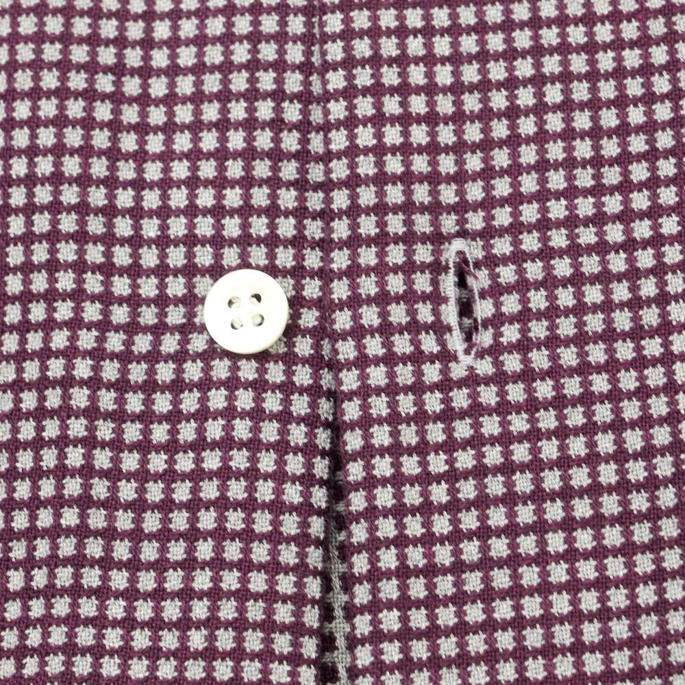 [Used] Luigi Borrelli Cotton Horizontal Collar Casual Shirt Dark Purple x Gray [39] [Condition Rank B] ​​[Men&