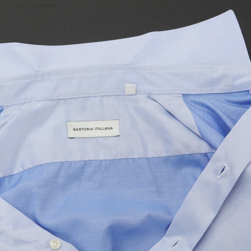 [Used] Sartoria Italiana Cotton Wide Collar Dress Shirt Sax Blue [39] [Condition Rank C] [Men&