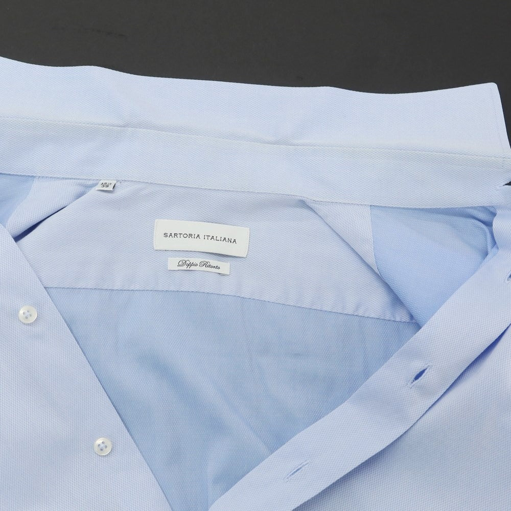 [Used] Sartoria Italiana Cotton Semi-Wide Collar Dress Shirt Sax Blue [39] [Condition Rank C] [Men&