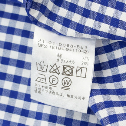 [Used] BEAMS F Cotton Polyester Check Button-down Short Sleeve Shirt Blue x White [M] [Condition Rank C] [Men&