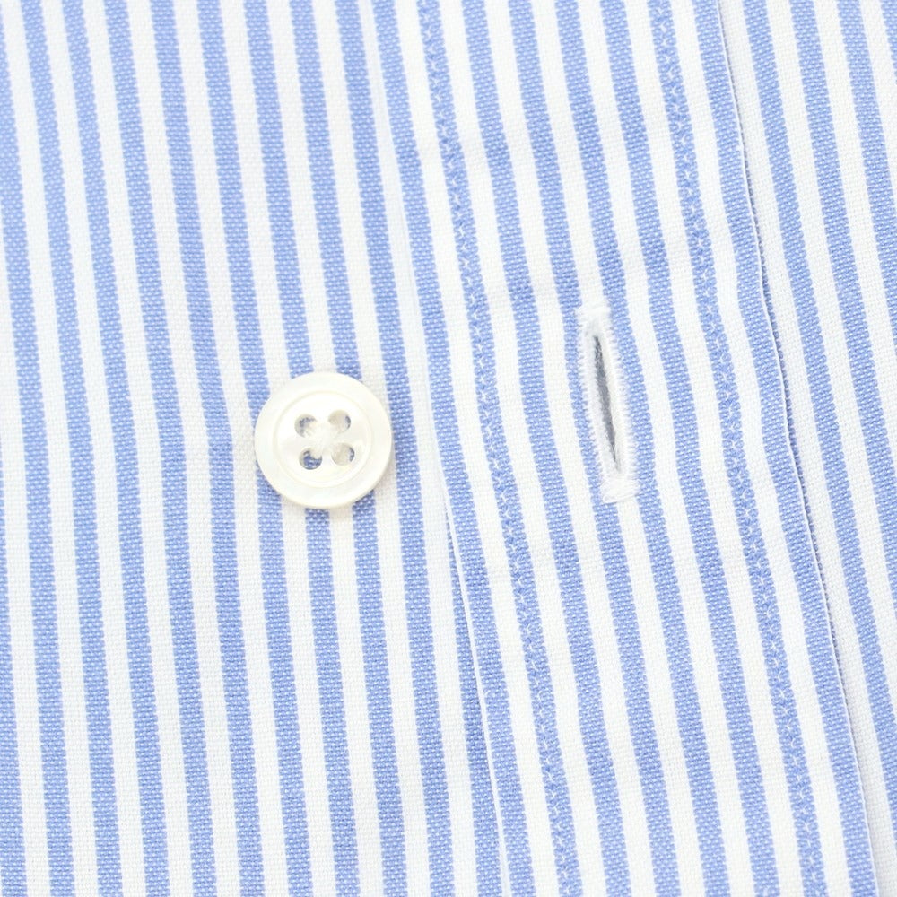 [Used] BEAMS F Cotton Stripe Wide Collar Short Sleeve Shirt Blue x White [M] [Condition Rank B] ​​[Men&