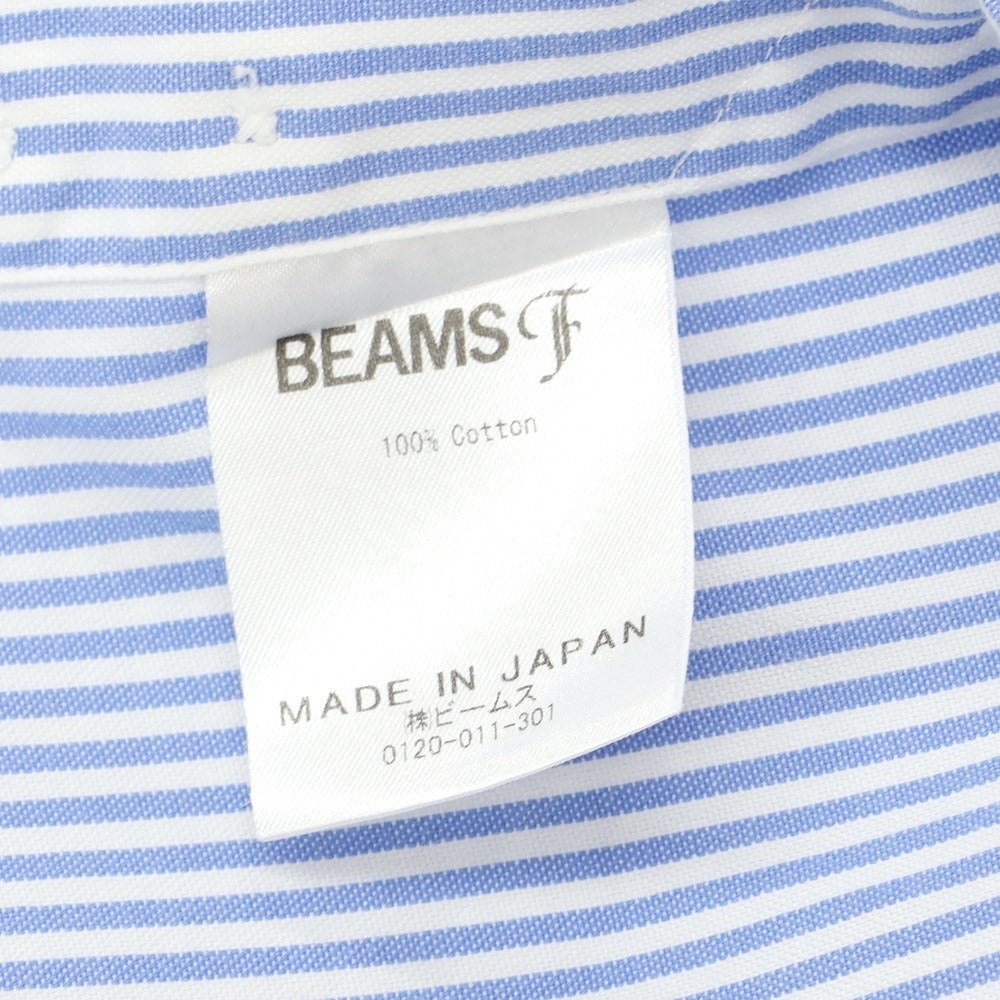 [Used] BEAMS F Cotton Stripe Wide Collar Short Sleeve Shirt Blue x White [M] [Condition Rank B] ​​[Men&