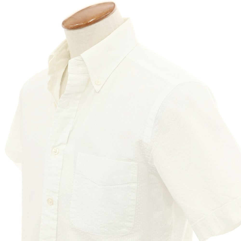 [Used] BEAMS F Cotton Soccer Button-down Short Sleeve Shirt White [M] [Condition Rank C] [Men&