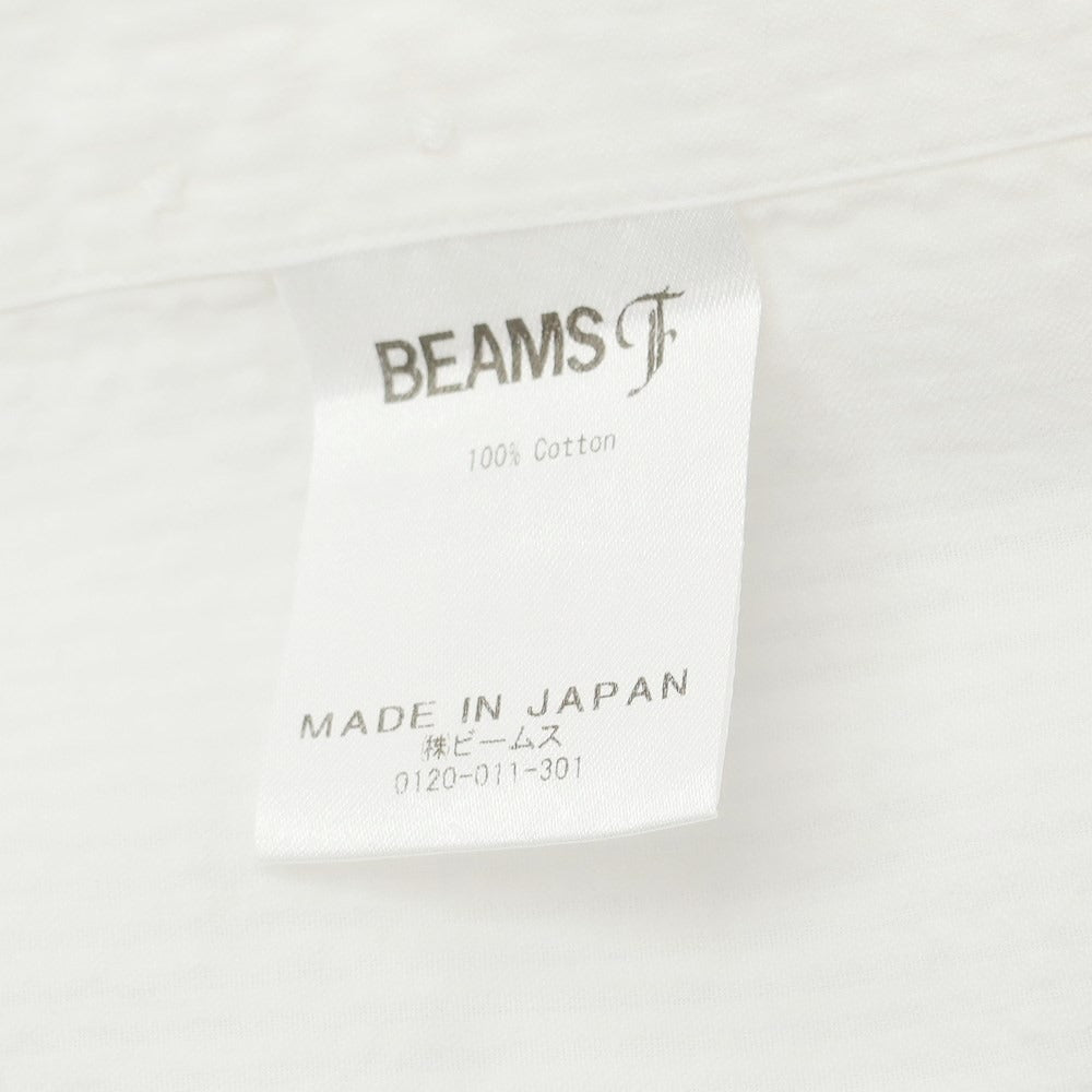 [Used] BEAMS F Cotton Soccer Button-down Short Sleeve Shirt White [M] [Condition Rank C] [Men&