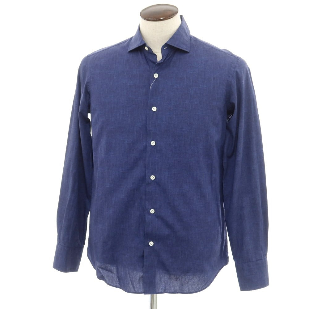 [Used] Emme te. Enne Cotton Wide Collar Casual Shirt Navy [L] [Condition Rank C] [Men&