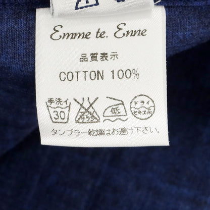 [Used] Emme te. Enne Cotton Wide Collar Casual Shirt Navy [L] [Condition Rank C] [Men&