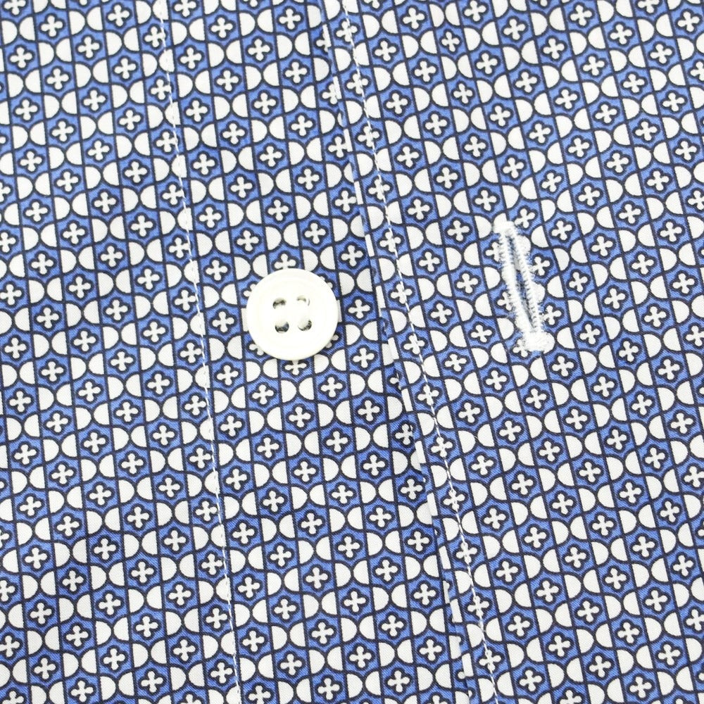 [Used] ANGLAIS Cotton Horizontal Collar Casual Shirt Navy x White [M] [Condition Rank B] ​​[Men&