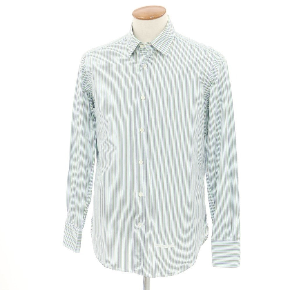 [Used] Drumohr Cotton Striped Semi-Wide Collar Casual Shirt White x Multicolor [39] [Condition Rank C] [Men&