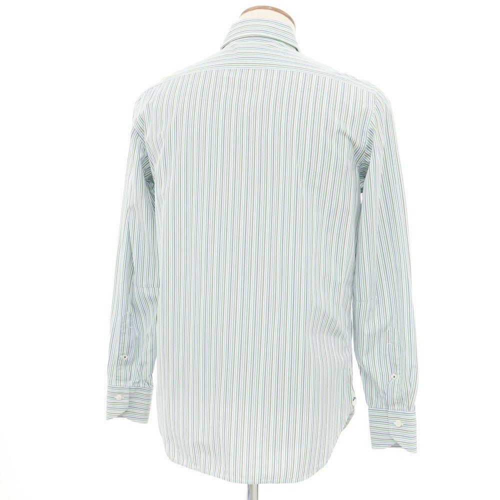 [Used] Drumohr Cotton Striped Semi-Wide Collar Casual Shirt White x Multicolor [39] [Condition Rank C] [Men&