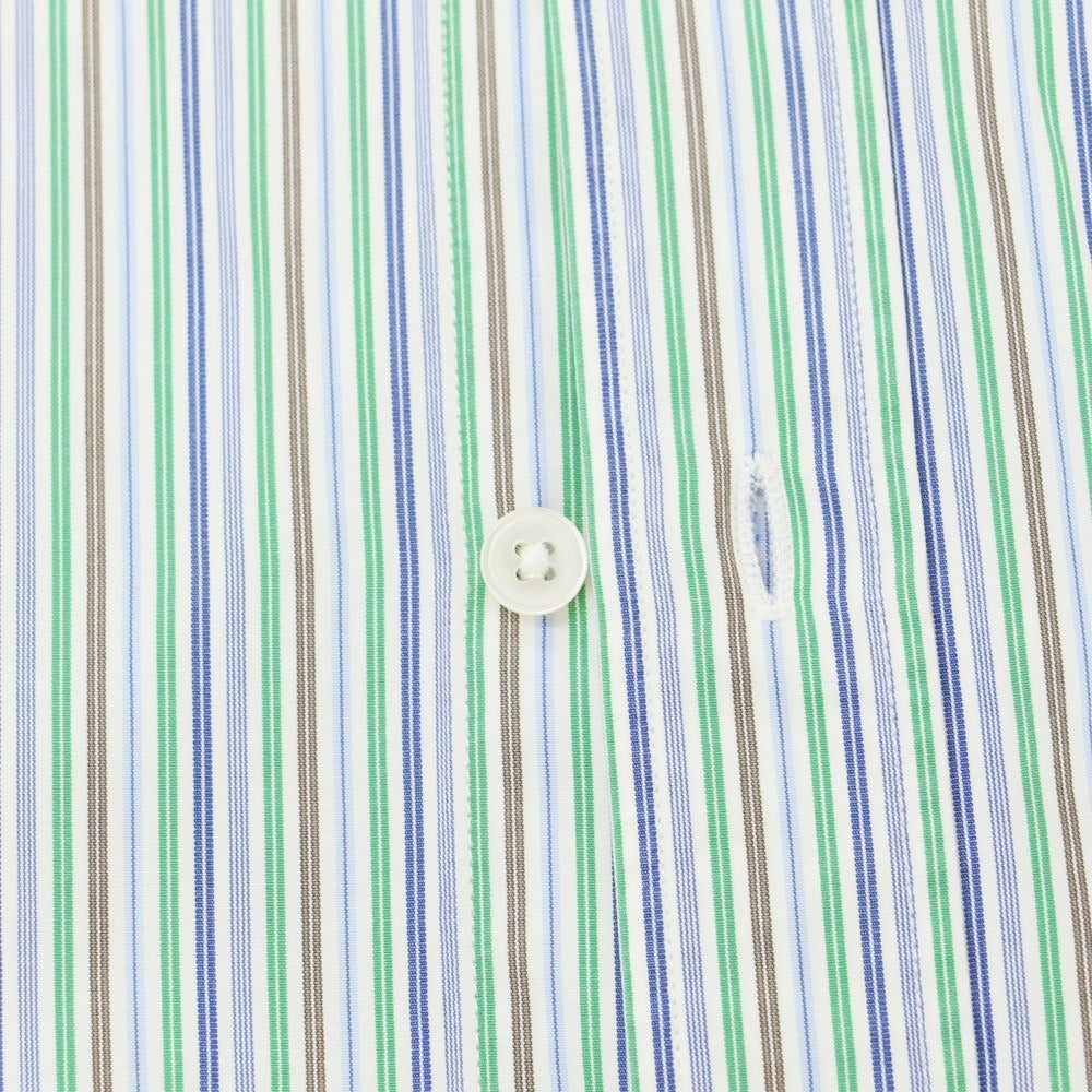 [Used] Drumohr Cotton Striped Semi-Wide Collar Casual Shirt White x Multicolor [39] [Condition Rank C] [Men&