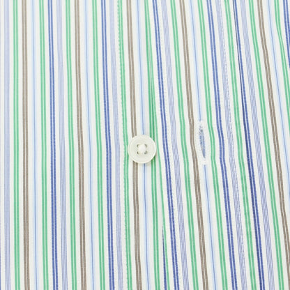 [Used] Drumohr Cotton Striped Semi-Wide Collar Casual Shirt White x Multicolor [39] [Condition Rank C] [Men&