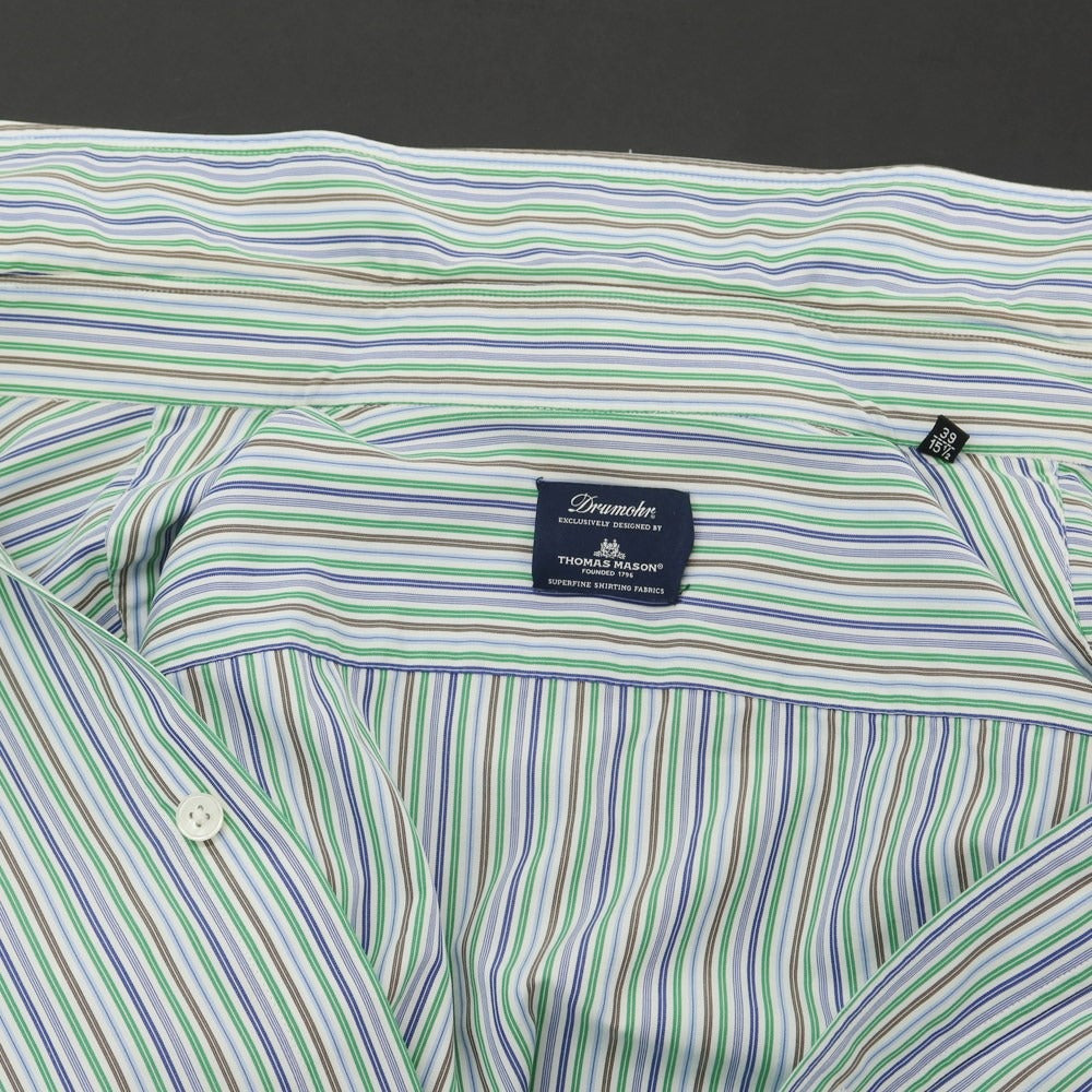 [Used] Drumohr Cotton Striped Semi-Wide Collar Casual Shirt White x Multicolor [39] [Condition Rank C] [Men&