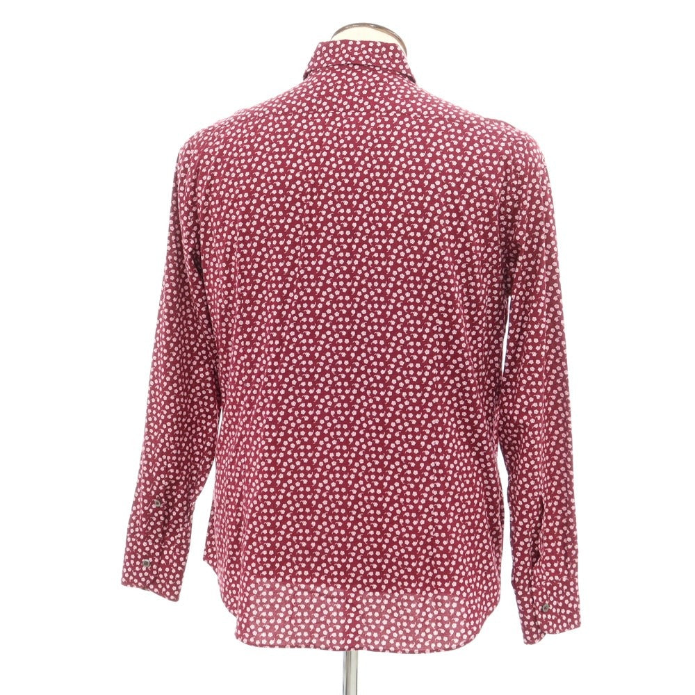 [Used] CIT LUXURY Stretch Cotton Floral Wide Collar Casual Shirt Bordeaux x Pink [41] [Condition Rank B] ​​[Men&