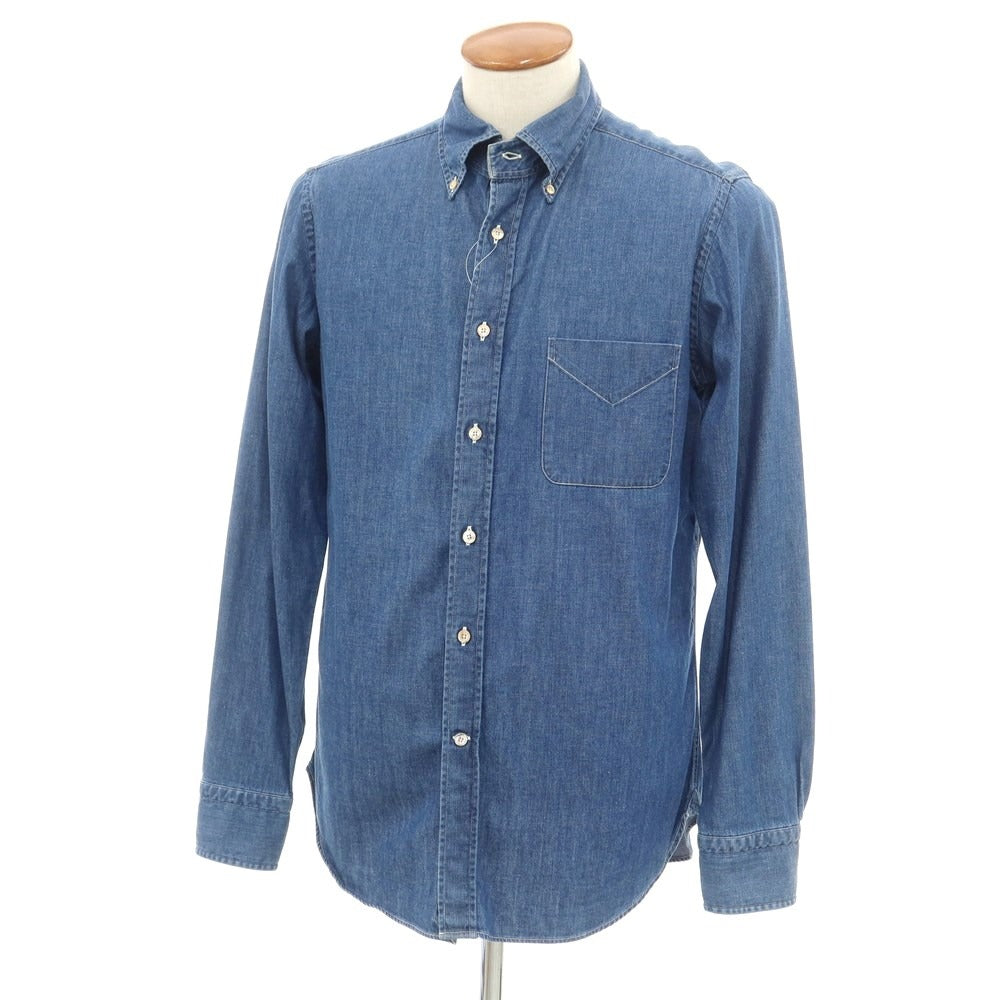 [Used] BOLZONELLA denim button-down casual shirt, navy [40] [Condition rank C] [Men&