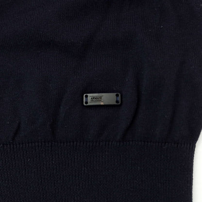 [Used] ARMANI COLLEZIONI Cotton V-neck pullover knit, dark navy [Size 46] [NVY] [S/S] [Condition Rank B] ​​[Men&