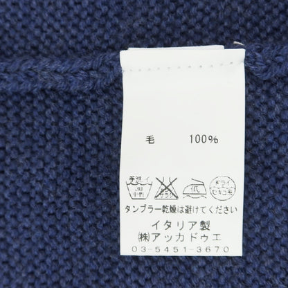 【中古】プランディ PRANDI ミドルゲージ ウール ダブルジップ スタンドカラー カーディガン ネイビー【サイズM】【NVY】【A/W】【状態ランクB】【メンズ】【758995】