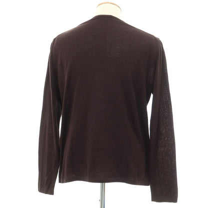 [Used] JIL SANDER Cotton V-neck pullover knit, dark brown [Size 44] [BRW] [S/S] [Condition Rank C] [Men&