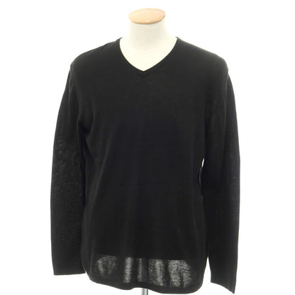 [Used] JIL SANDER Cotton V-neck pullover knit Black [Size 46] [BLK] [S/S] [Condition Rank C] [Men&