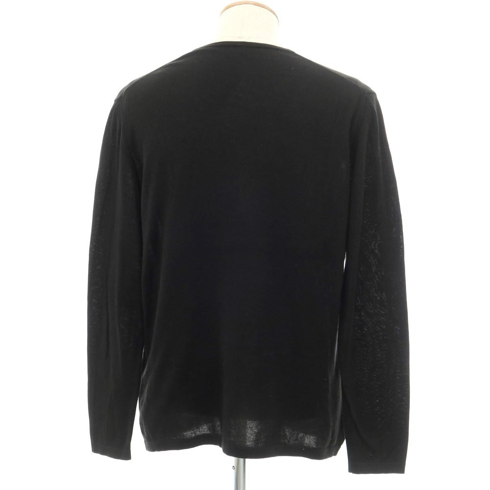 [Used] JIL SANDER Cotton V-neck pullover knit Black [Size 46] [BLK] [S/S] [Condition Rank C] [Men&