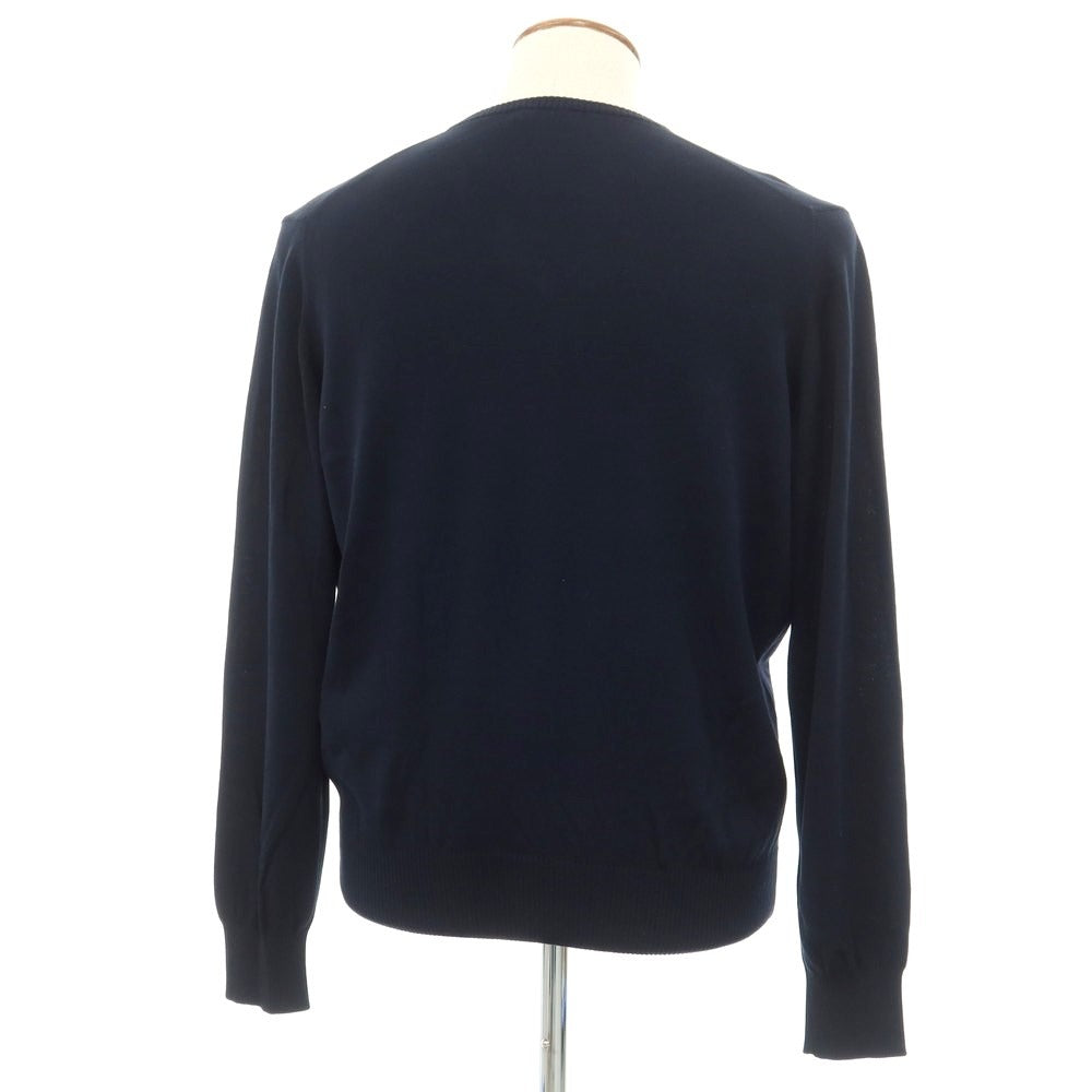 [Used] GRAN SASSO Cotton V-neck pullover knit, dark navy [Size 48] [NVY] [S/S] [Condition Rank B] ​​[Men&