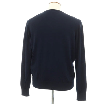 [Used] GRAN SASSO Cotton V-neck pullover knit, dark navy [Size 48] [NVY] [S/S] [Condition Rank B] ​​[Men&