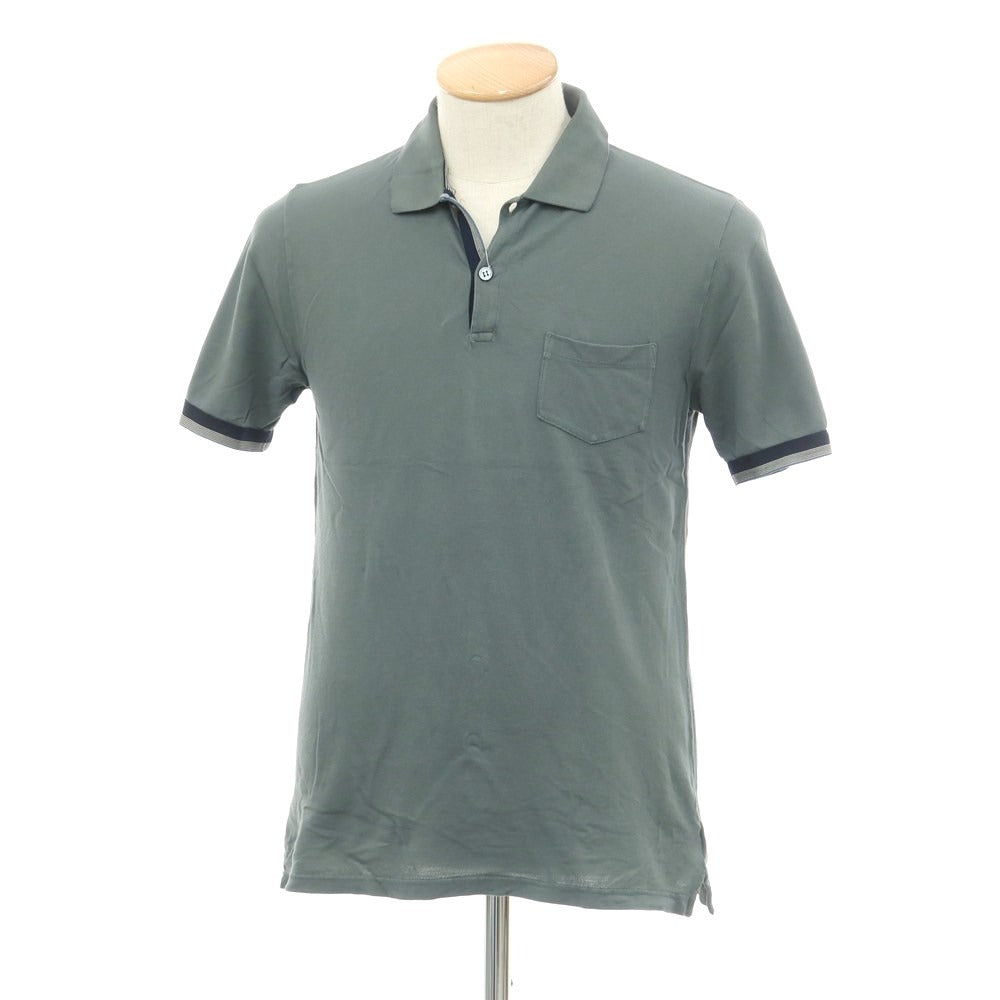 [Used] ZANONE Pima Cotton Short Sleeve Polo Shirt Grayish Green [S] [Condition Rank C] [Men&