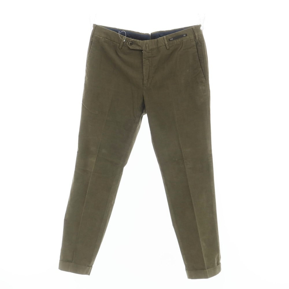 [Used] PT01 Summer Corduroy Cotton Casual Slacks Pants Khaki Olive Color [Size 50] [KAK] [S/S] [Condition Rank B] ​​[Men&