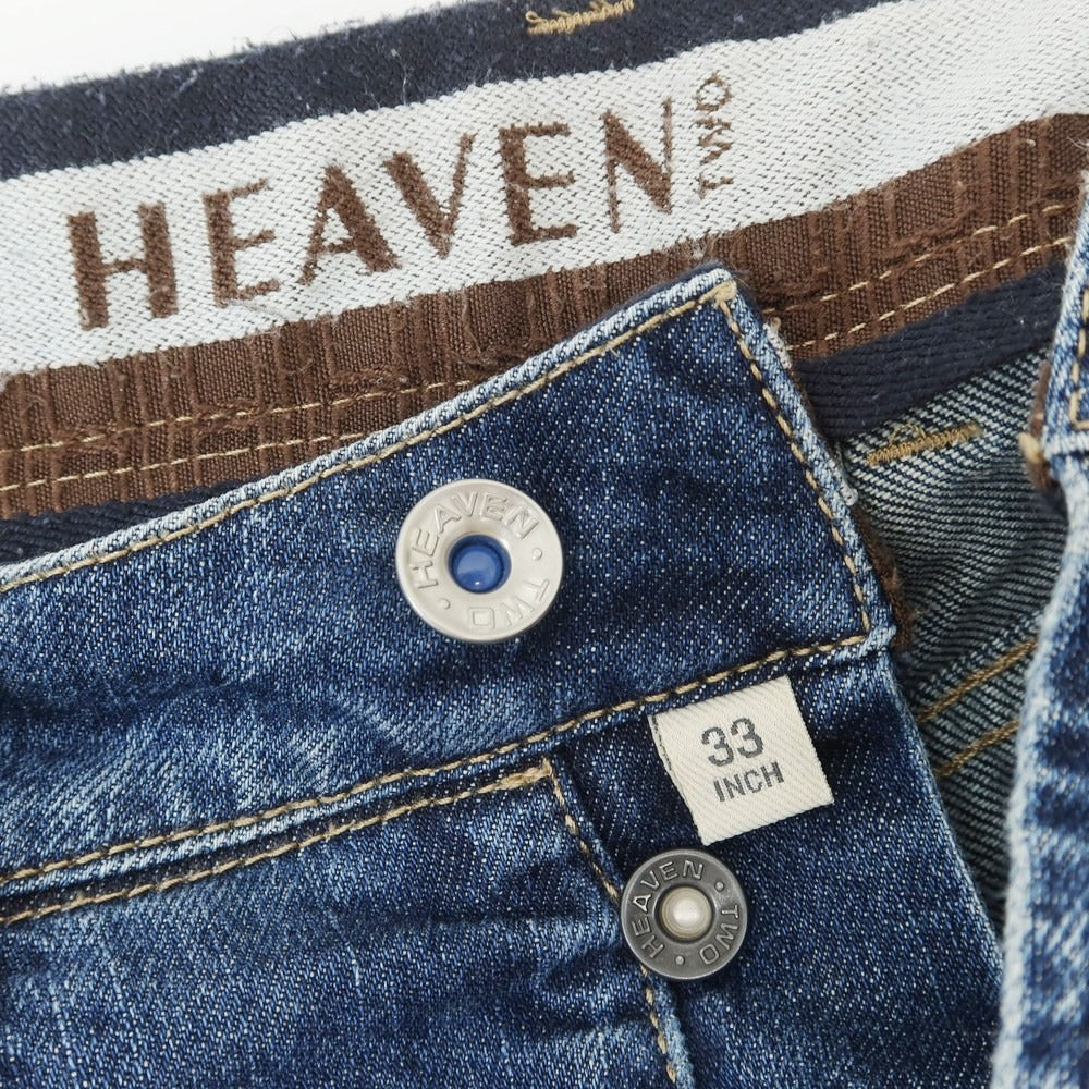 【中古】ヘブントゥ HEAVEN TWO ストレッチ デニムパンツ ジーンズ ネイビーブルー【 33 】【 状態ランクC 】【 メンズ 】