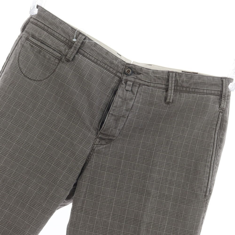 [Used] ICON Stretch Cotton Check Casual Slacks Pants Ash Brown [48] [Condition Rank C] [Men&