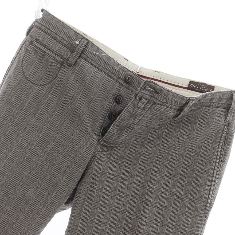 [Used] ICON Stretch Cotton Check Casual Slacks Pants Ash Brown [48] [Condition Rank C] [Men&