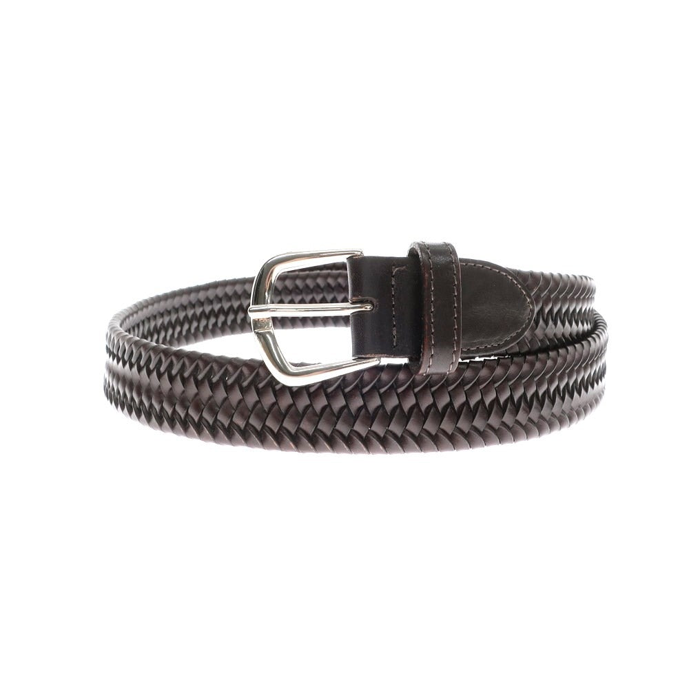 [Used] Saddlers Elastic Leather Mesh Belt, Dark Brown [95] [Condition Rank B] ​​[Men&