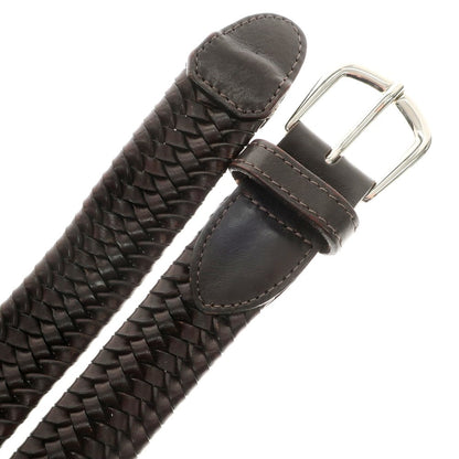 [Used] Saddlers Elastic Leather Mesh Belt, Dark Brown [95] [Condition Rank B] ​​[Men&