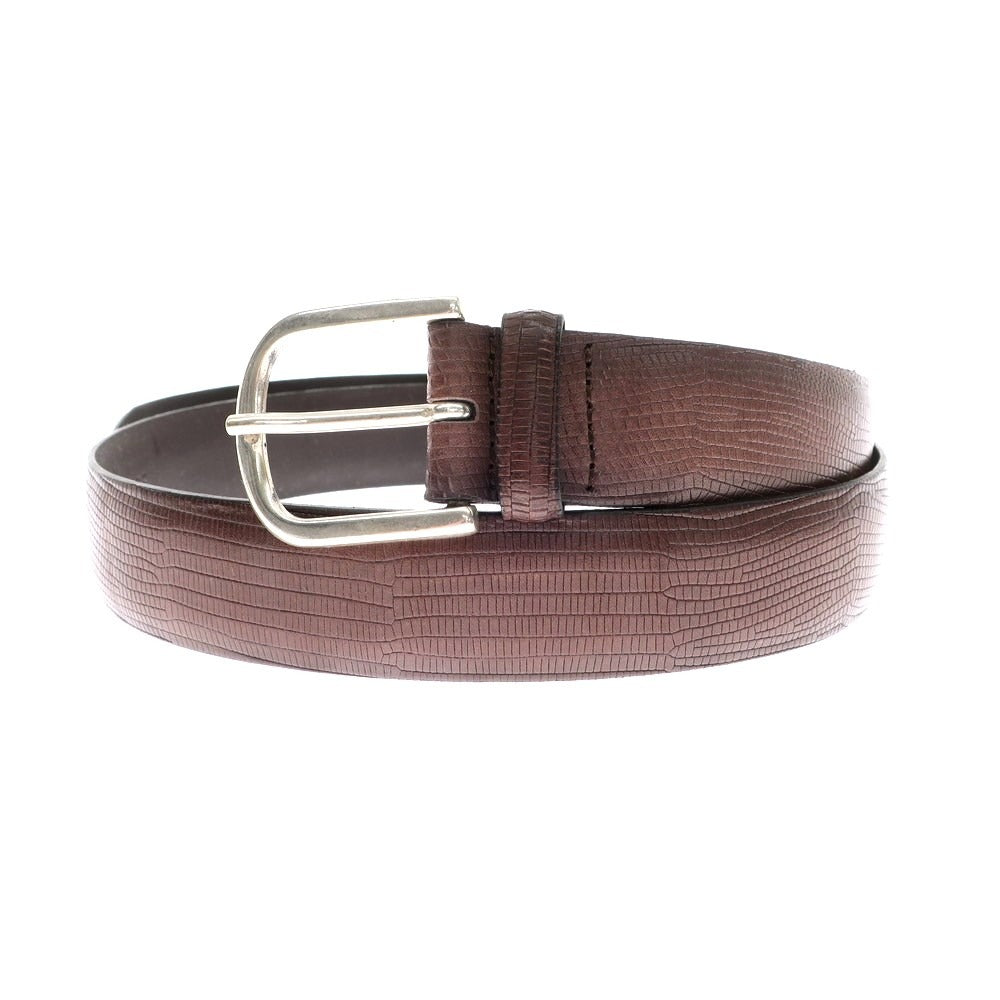 [Used] ORCIANI Embossed Leather Belt Brown [95] [Condition Rank B] ​​[Men&