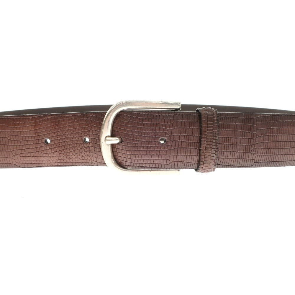 [Used] ORCIANI Embossed Leather Belt Brown [95] [Condition Rank B] ​​[Men&