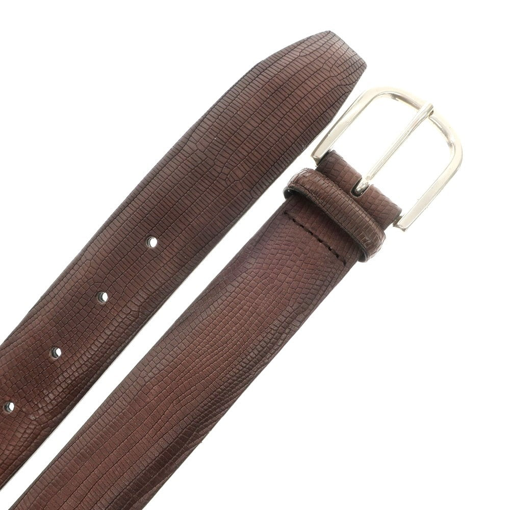 [Used] ORCIANI Embossed Leather Belt Brown [95] [Condition Rank B] ​​[Men&